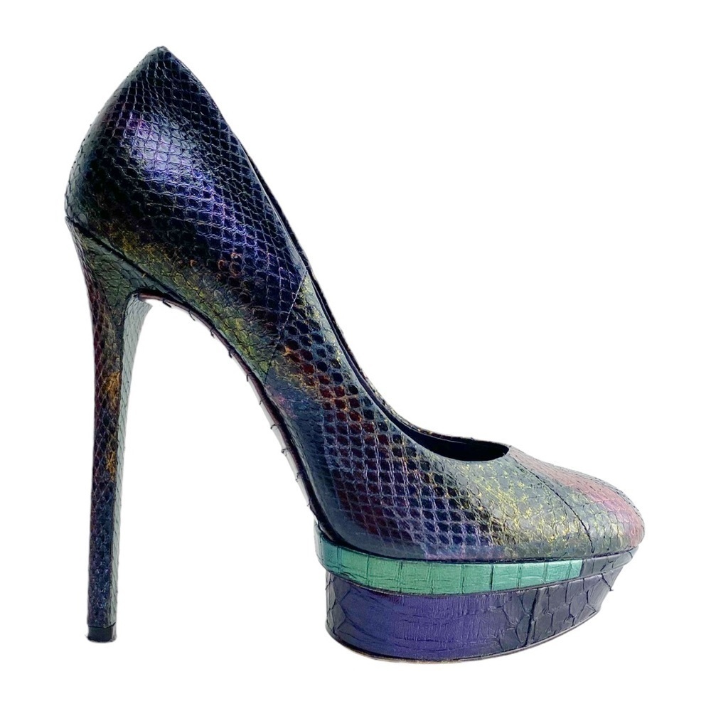 B Brian Atwood Fontanne Snakeskin Pumps Sz 7M
